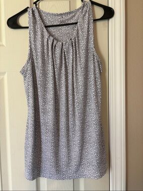 Worthington White and Black Polka Dot Tank Top
